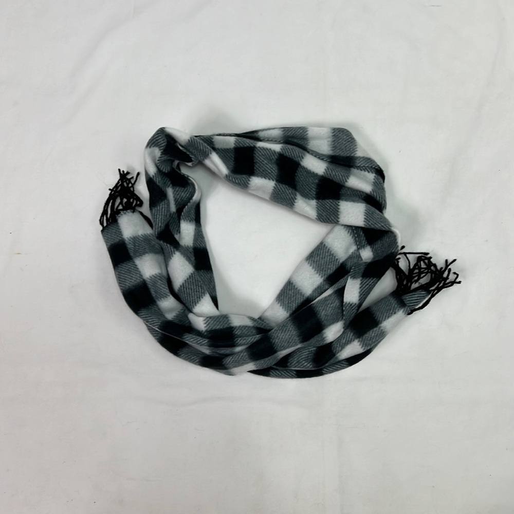 #1017 Superstar Accessories Black and White Plaid Scarf